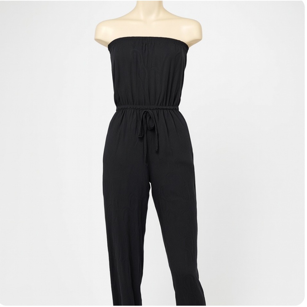 Scotch & Soda Jumpsuit Drawstring Waist Strapless Casual Printed Black‎ Size XS